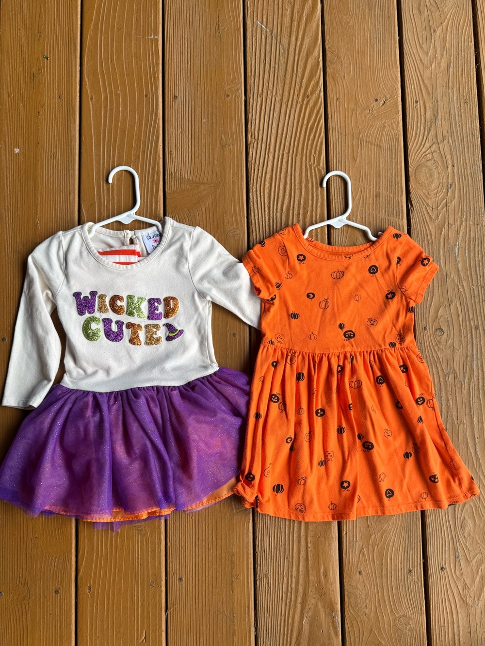 Girls Halloween 'Wicked Cute' White & Purple Tutu Dress